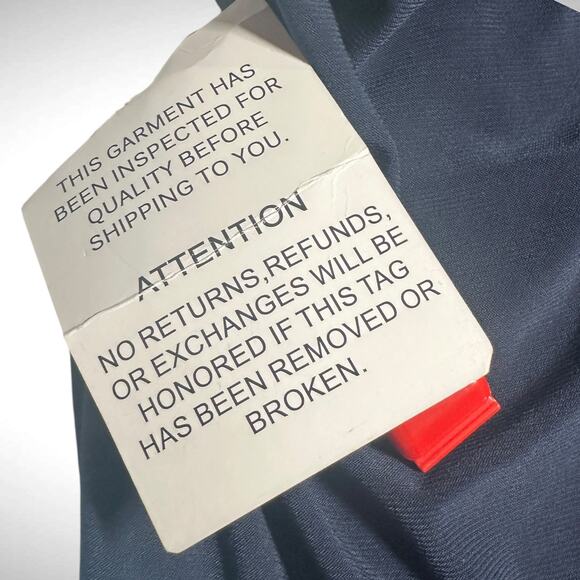 Mac Duggal Drop Shoulder Faux Wrap Navy Thigh Slit Jeweled Cuff Gown Dress Sz 4‎ - Picture 10 of 13